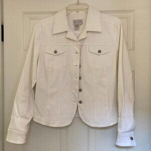 Live a Little White Cotton Jacket Size Medium